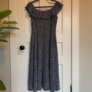 Betsey Johnson Navy Polka Dot Dress (US Size 6)